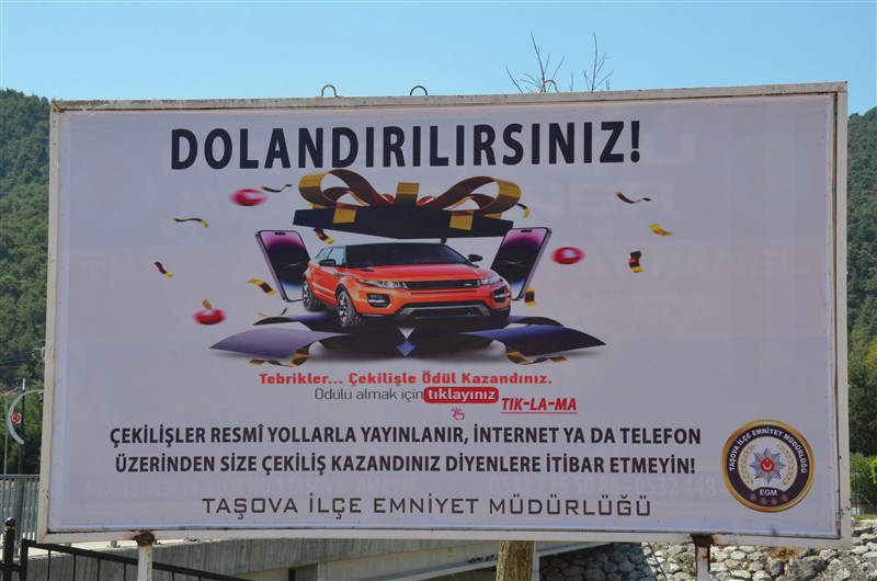 TAŞOVA EMNİYETİ VE NOTERLER BİRLİĞİ'NDEN DOLANDIRICILARA KARŞI GENİŞ KAPSAMLI UYARI