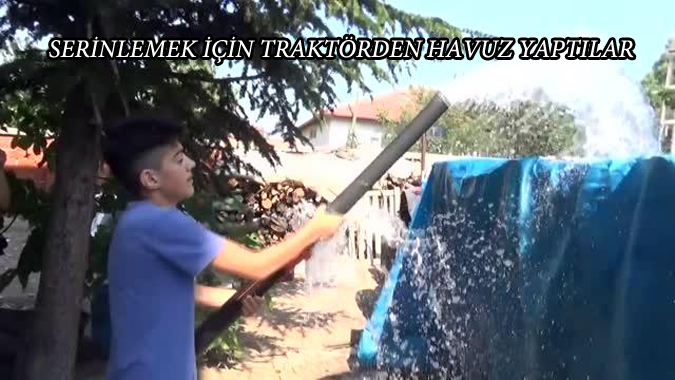 Serinlemek için Traktör'den havuz