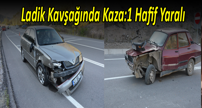 Taşova Boraboy Ladik Kavşağında Kaza: 1 hafif yaralı