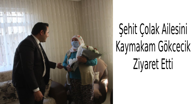 Şehit Çolak Ailesini Kaymakam Gökcecik Ziyaret etti