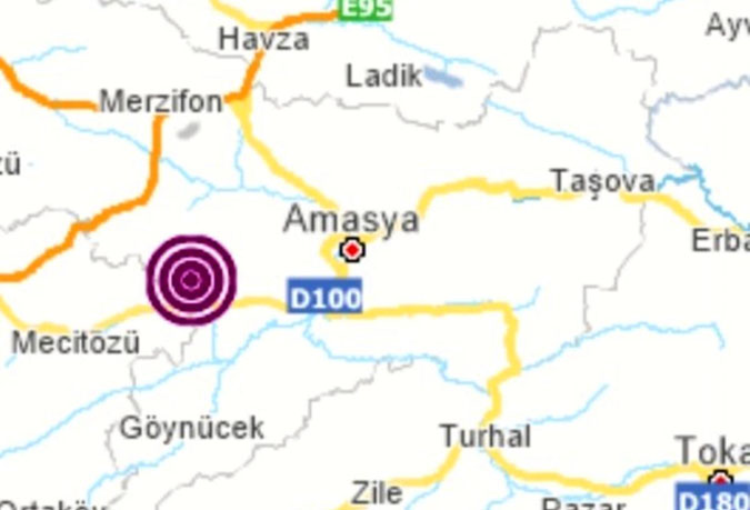 Amasya'da 3.2 Büyüklüğünde Deprem