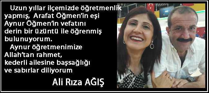 Ali Rıza AĞIŞ - Başsağlığı Mesajı