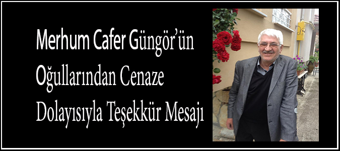 Oğullarından Cenaze Dolayısıyla Teşekkür mesajı
