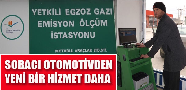  SOBACI OTOMOTİVDEN YENİ BİR HİZMET DAHA
