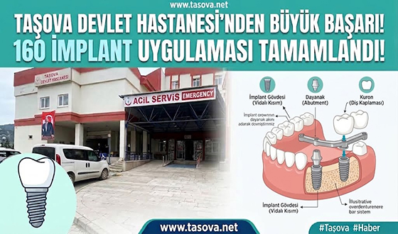 Taşova Devlet Hastanesi’nde Büyük Başarı: 160 İmplant Tedavisi Tamamlandı!