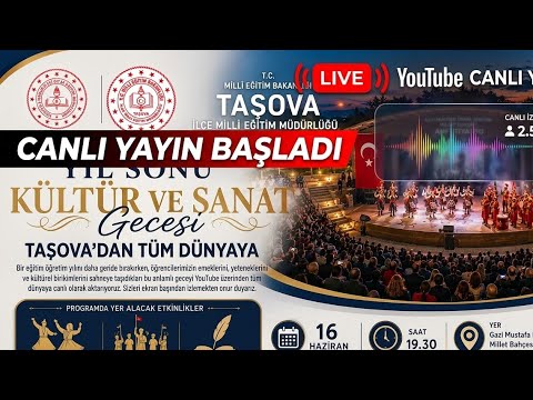 CANLI YAYIN | Taşova Yıl Sonu Kültür ve Sanat Gecesi Başladı!